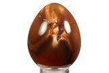 Vibrant Polished Carnelian Agate Egg - Madagascar #331752-1